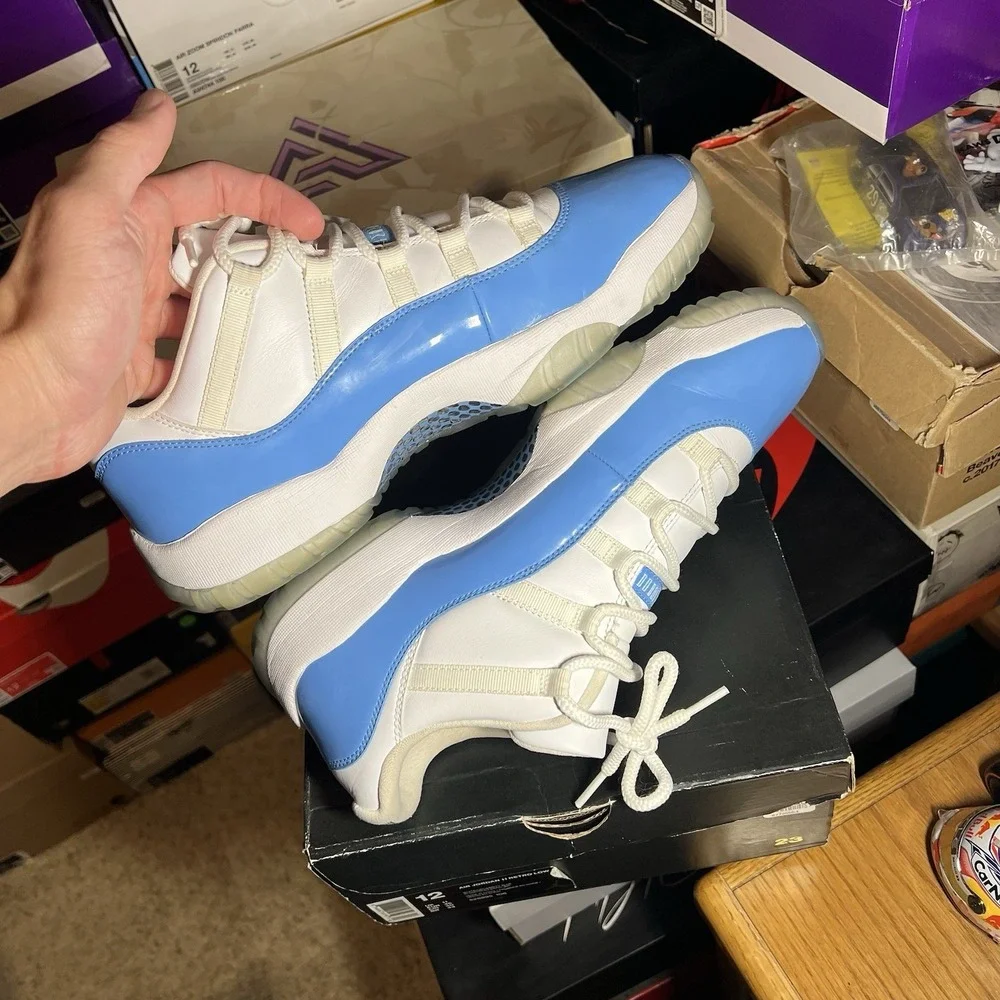 Air Jordan Retro 11 Low UNC White Blue Sneakers